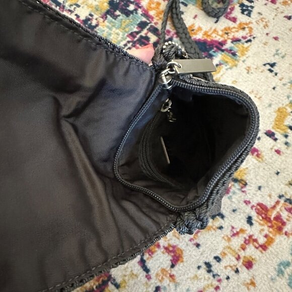 The Sak Crochet Crossbody Bag Boho Beach Vacation Travel Zip Top Flap Cover Gray - Picture 4 of 7